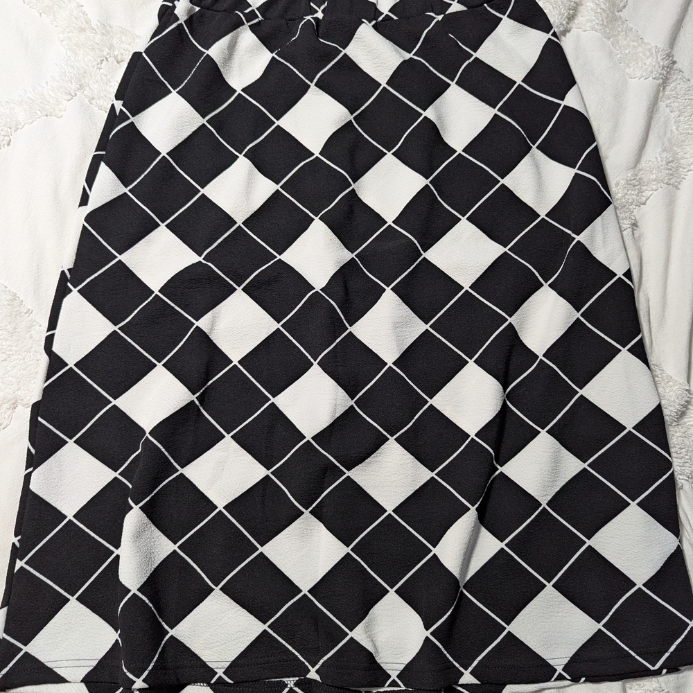 Black and White Checkered Women's Skirt